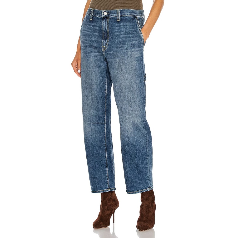 NILI LOTAN Carpenter Barrel Straight Leg Jeans in Classic Wash Women 24 USA $395